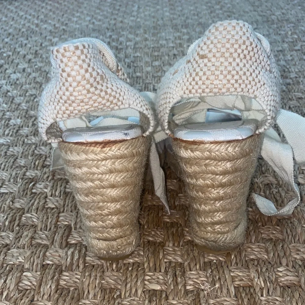 Coach Women's Cream White Wedge Espadrille Sandals Sz 8 - Picture 11 of 14